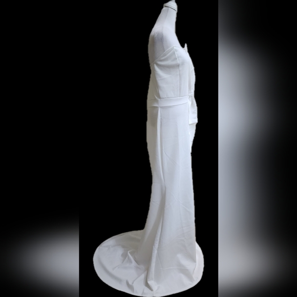 Classy WHITE Strapless Evening Gown with Oversized Bow Women's XXL - Picture 7 of 12